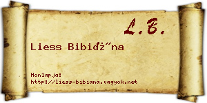 Liess Bibiána névjegykártya